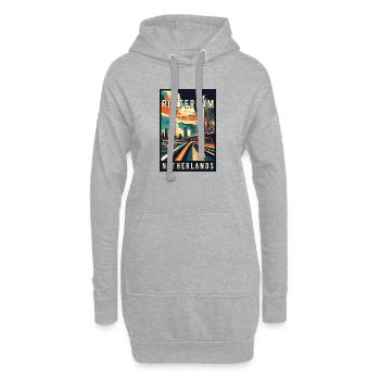 Découvrez la magnifique Rotterdam aux Pays-Bas - Sweat-shirt à capuche long Femme - gris chiné - Devant