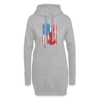 Patriotischer US Violinist - Hoodie-Kleid - Grau meliert - Vorne