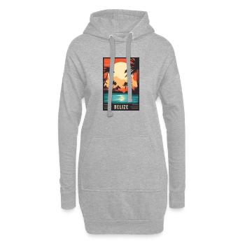 Découvrez le paradis tropical du Belize - Sweat-shirt à capuche long Femme - gris chiné - Devant