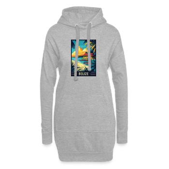 Découvrez le paradis tropical du Belize - Sweat-shirt à capuche long Femme - gris chiné - Devant