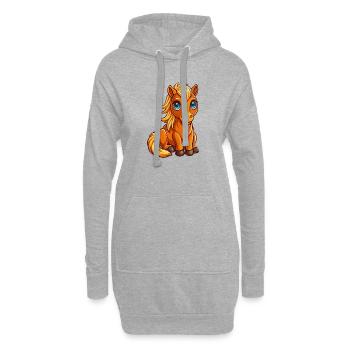 Un joli cheval qui s’occupe - Sweat-shirt à capuche long Femme - gris chiné - Devant