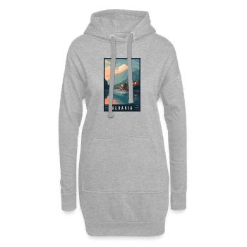 Explorez les Alpes balnéaires et les villes historiques d’Albanie - Sweat-shirt à capuche long Femme - gris chiné - Devant