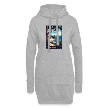 Découvrez la beauté côtière de Cascais au Portugal - Sweat-shirt à capuche long Femme - gris chiné - Devant
