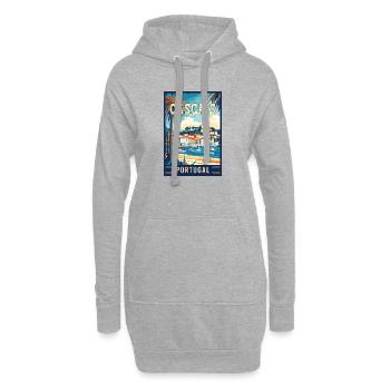 Découvrez la beauté côtière de Cascais au Portugal - Sweat-shirt à capuche long Femme - gris chiné - Devant