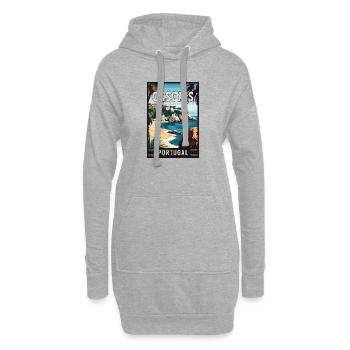 Découvrez la beauté côtière de Cascais au Portugal - Sweat-shirt à capuche long Femme - gris chiné - Devant