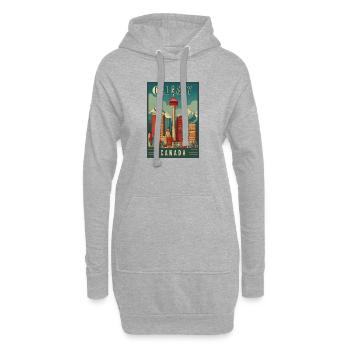Découvrez la scène urbaine pittoresque de Calgary au Canada - Sweat-shirt à capuche long Femme - gris chiné - Devant