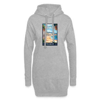 Découvrez la Côte d’Azur et Cannes en France - Sweat-shirt à capuche long Femme - gris chiné - Devant