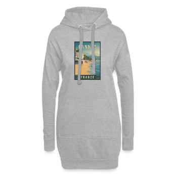 Explorez la Côte d’Azur et Cannes en France - Sweat-shirt à capuche long Femme - gris chiné - Devant