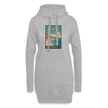 Découvrez la Côte d’Azur et Cannes en France - Sweat-shirt à capuche long Femme - gris chiné - Devant