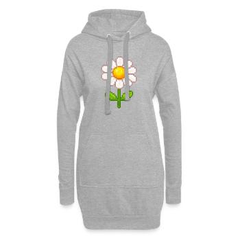 Illustration de fleurs de marguerite pixelisées - Sweat-shirt à capuche long Femme - gris chiné - Devant