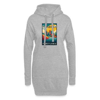 Entdecken Sie Skyline of Pittsburgh in Pennsylvania - Hoodie-Kleid - Grau meliert - Vorne