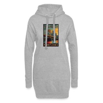 Erleben Sie Skyline of Pittsburgh in Pennsylvania - Hoodie-Kleid - Grau meliert - Vorne