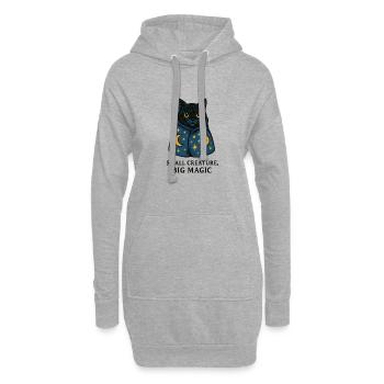 Katzenzauber im Sternenmantel - Hoodie-Kleid - Grau meliert - Vorne