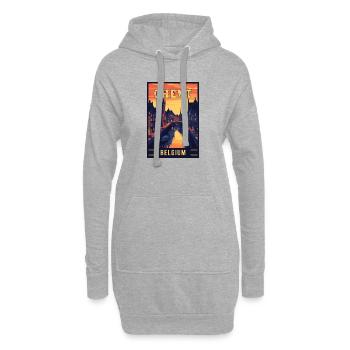 Entdecken Sie den historischen Charme von Gent in Belgien - Hoodie-Kleid - Grau meliert - Vorne