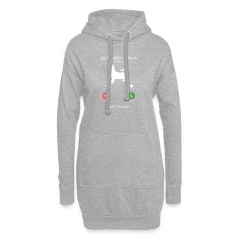 Mein Hund Swedish Vallhund ruft - Hoodie-Kleid - Grau meliert - Vorne