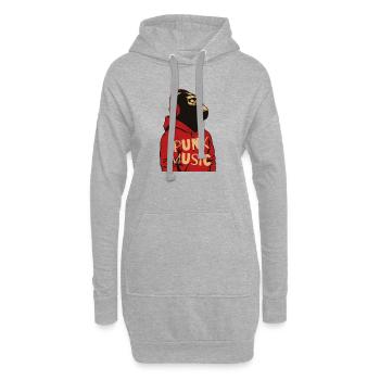 Gorilla Punk Musik Kapuzenpulli T-Shirt - Hoodie-Kleid - Grau meliert - Vorne