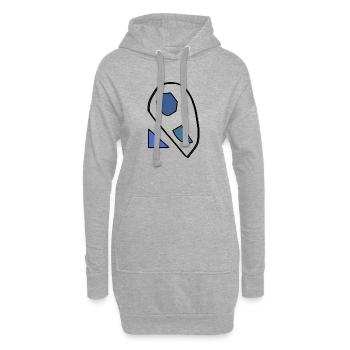 Formes abstraites bleues sur fond noir - Sweat-shirt à capuche long Femme - gris chiné - Devant