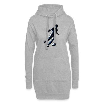 Silhouette du joueur de football Dynamique sportive - Sweat-shirt à capuche long Femme - gris chiné - Devant