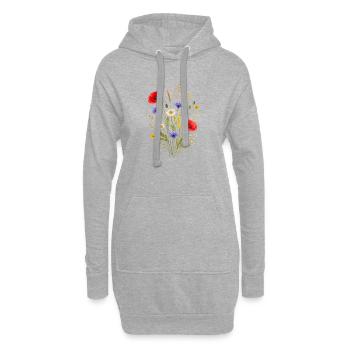 Bouquet de fleurs sauvages colorées Nature Floral Design - Sweat-shirt à capuche long Femme - gris chiné - Devant