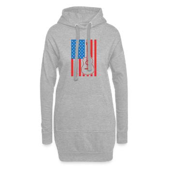 Drapeau Guitar USA - Sweat-shirt à capuche long Femme - gris chiné - Devant