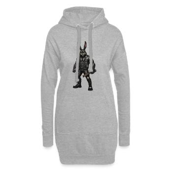 Heavy Metal Osterhase Rocker Ostern Hardcore Hase - Hoodie-Kleid - Grau meliert - Vorne