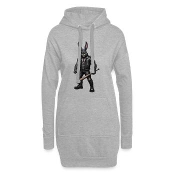 Heavy Metal Osterhase Rocker Ostern Hardcore Hase - Hoodie-Kleid - Grau meliert - Vorne