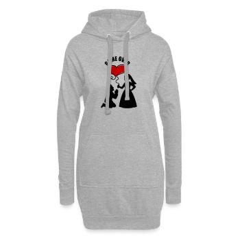Brautpaar Ehepaar Hochzeit - Hoodie-Kleid - Grau meliert - Vorne