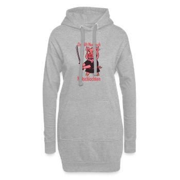 Notschlachten Samurai Sau - Hoodie-Kleid - Grau meliert - Vorne