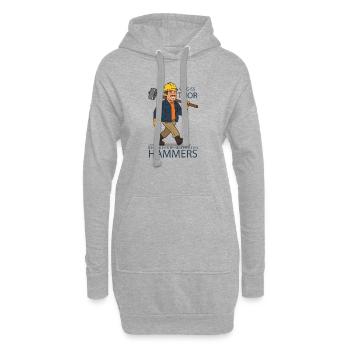 Hammerherrscher: Bauarbeiter Humor - Hoodie-Kleid - Grau meliert - Vorne