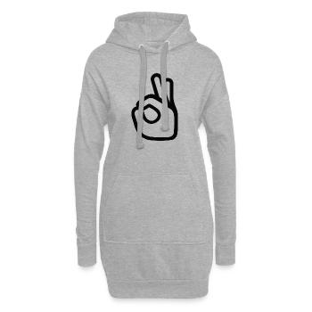 OK Handzeichen – Perfect Symbol - Hoodie-Kleid - Grau meliert - Vorne