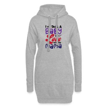 Typographie de Baby Love Mama - Sweat-shirt à capuche long Femme - gris chiné - Devant