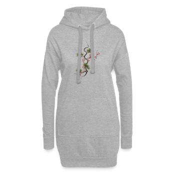 Ikebana Épicéa avec baies rouges style zen - Sweat-shirt à capuche long Femme - gris chiné - Devant