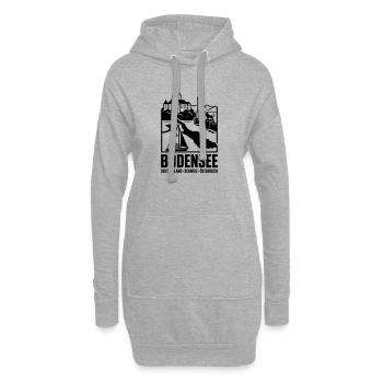 Bodensee Silhouette Wahrzeichen - Hoodie-Kleid - Grau meliert - Vorne