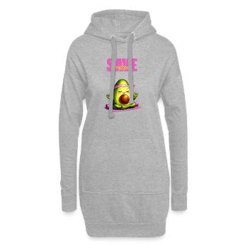 Avocado im Yoga-Flow auf Matte - Hoodie-Kleid - Grau meliert - Vorne