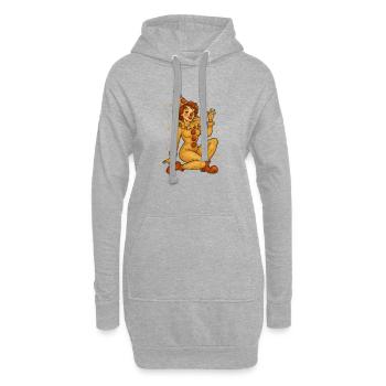 Warmtöniger Vintage-Zirkusclown - Hoodie-Kleid - Grau meliert - Vorne