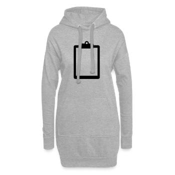 Klemmbrett - Hoodie-Kleid - Grau meliert - Vorne
