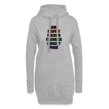 Valeurs de la fierté LGBTQ - Sweat-shirt à capuche long Femme - gris chiné - Devant