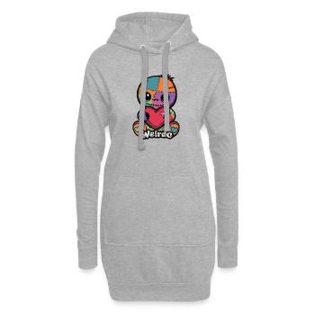Patchwork Kuschelheld Weirdo Herz - Hoodie-Kleid - Grau meliert - Vorne