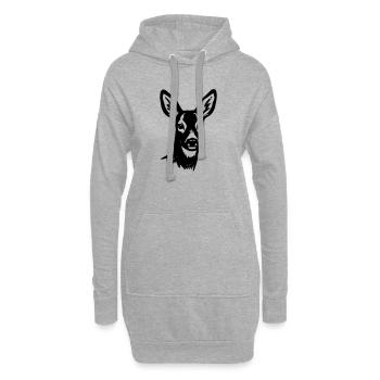 Silhouette de cerfs Forêt Animal Cottagecore Amis de la nature - Sweat-shirt à capuche long Femme - gris chiné - Devant