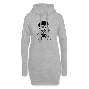 Karaté pour enfants - Sweat-shirt à capuche long Femme - gris chiné - Devant