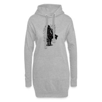Chasseur d’Ombres en Cape de Pluie - Sweat-shirt à capuche long Femme - gris chiné - Devant