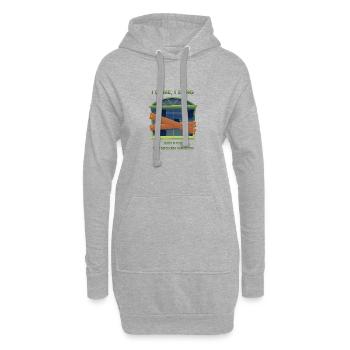 Ich kam, ich sang: zerbrochenes Fenster - Hoodie-Kleid - Grau meliert - Vorne