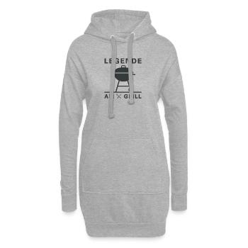 legende_am_grill - Hoodie-Kleid - Grau meliert - Vorne