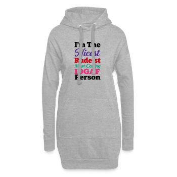 Der schönste Farbbösewicht - Hoodie-Kleid - Grau meliert - Vorne