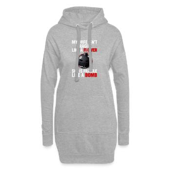 Female Strength Bomb Grafiken - Hoodie-Kleid - Grau meliert - Vorne