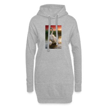 Cygne Perle au Coucher du Soleil - Sweat-shirt à capuche long Femme - gris chiné - Devant