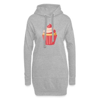cupcake - Hoodie Dress - heather grey - Front