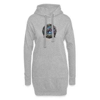 Cyber-Wildnis Panther - Hoodie-Kleid - Grau meliert - Vorne