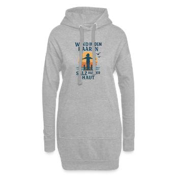 Wind Meer und Sonne - Hoodie-Kleid - Grau meliert - Vorne