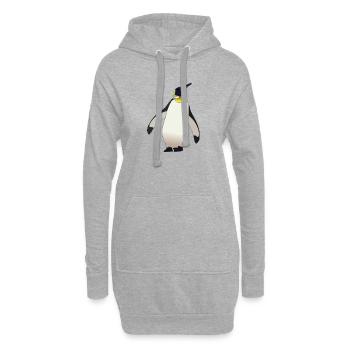 manchot - Sweat-shirt à capuche long Femme - gris chiné - Devant